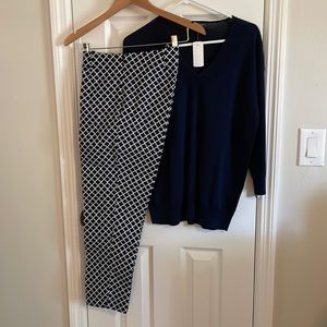 Brooks Brothers cropped pants and matching top. Selling as a set.